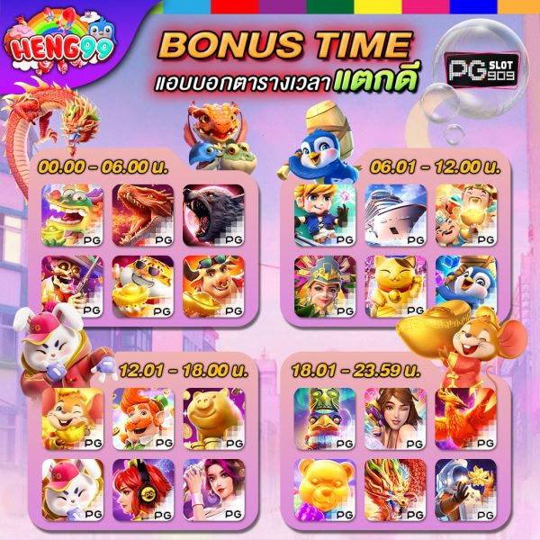 BONUS TIME สล็อต PG -"BONUS TIME Slots PG"